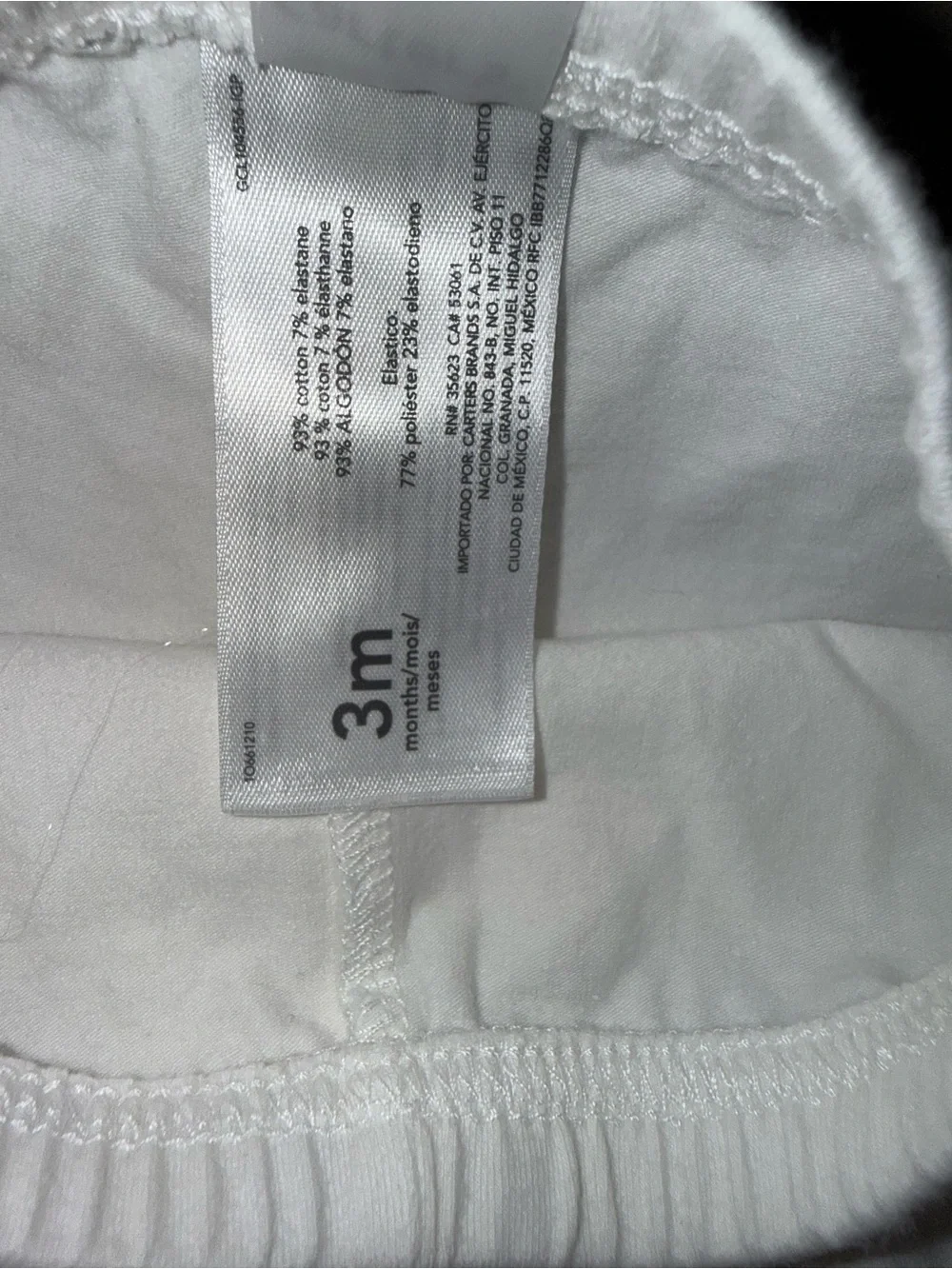 Carter’s Baby Girl Tumbling Shorts Size 3 months White